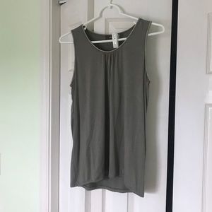 green tank top